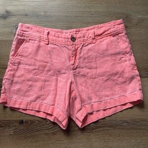 Lilly Pulitzer The Calla Shorts 5” Inseam in Pink Coral with Gold Accents